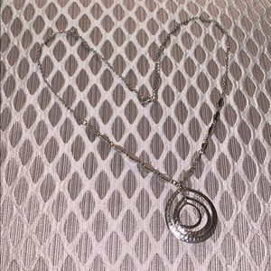 Silver hoop statement necklace